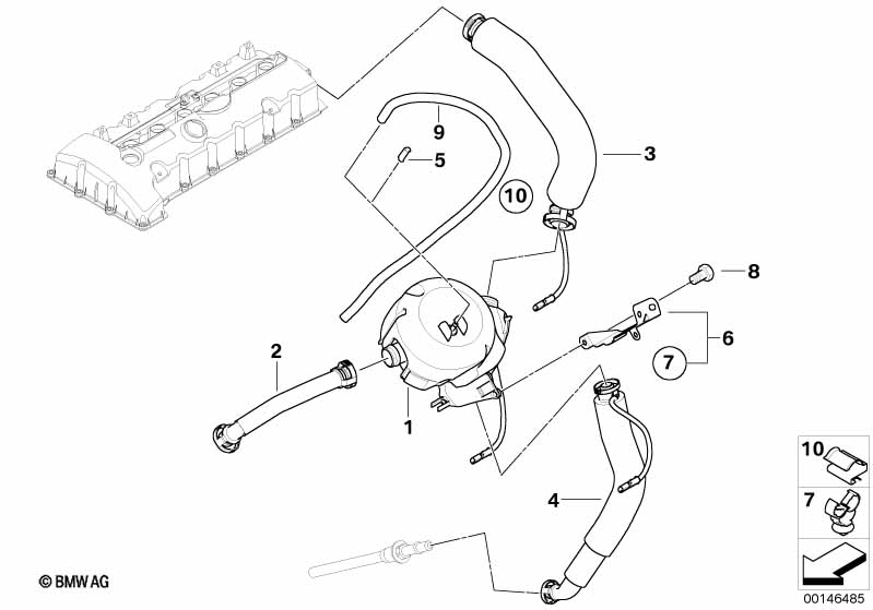 Crankcase-Ventilation/oil separator