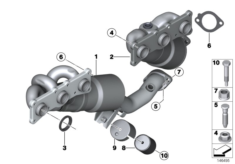 Genuine BMW 18407556503 E93 E92 E90 Rp-Exhaust Manifold With Catalytic Conv. ZYL.1-3 ULEV2 (Inc. 128i & 328i) | ML Performance UK Car Parts
