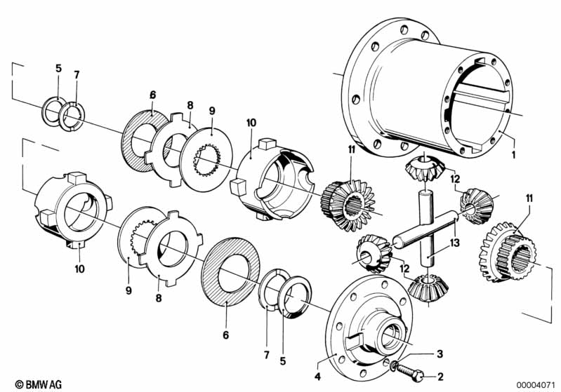 Limited slip diff.unit-single parts