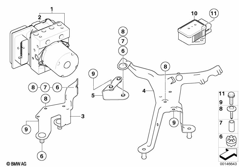 Hydro unit DSC/fastening/sensors