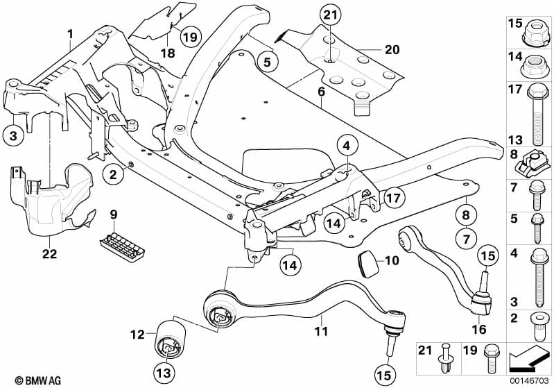Frnt axle support,wishbone/tension strut