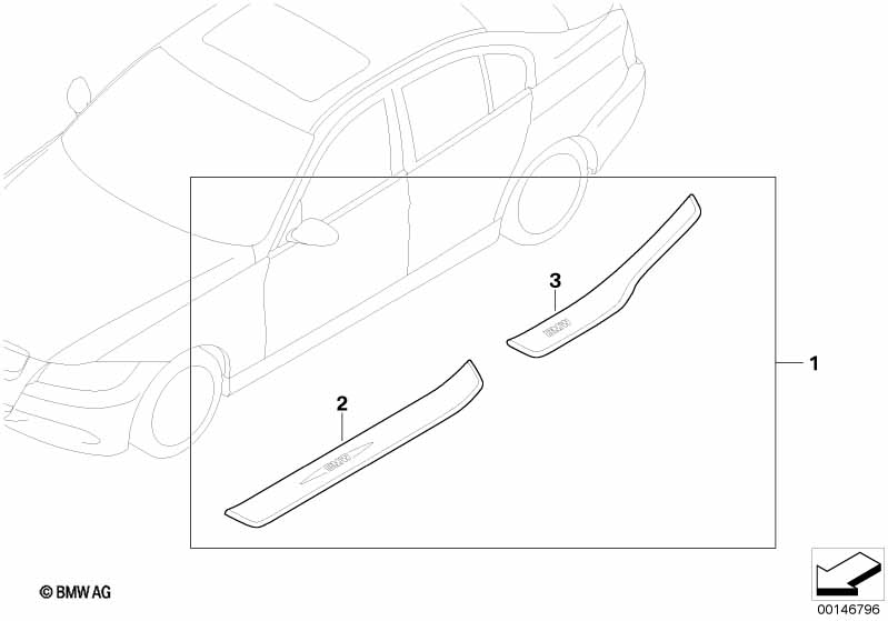 Door sill strip retrofit kit st. steel