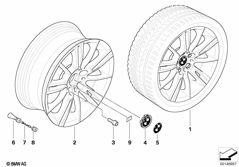 BMW alloy wheel, M spider spoke 193