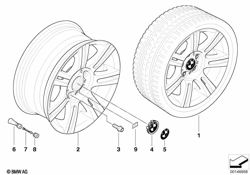 BMW alloy wheel, M double spoke 194
