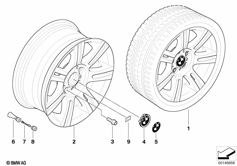 BMW alloy wheel, M double spoke 194