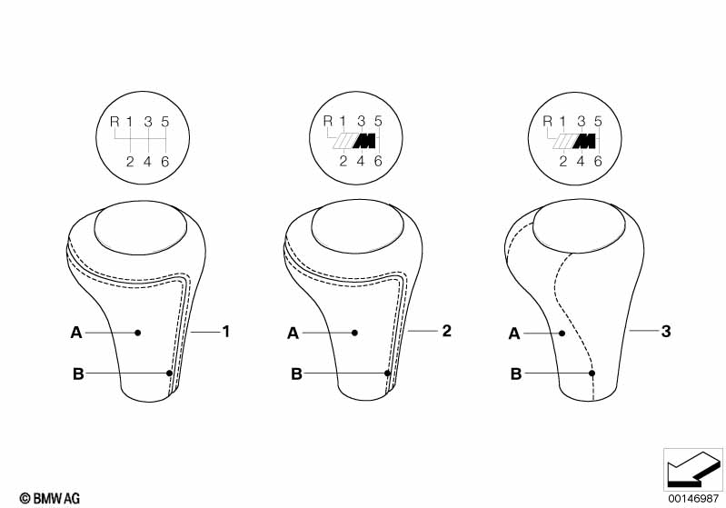Indiv. leather gear shift knob 6-speed