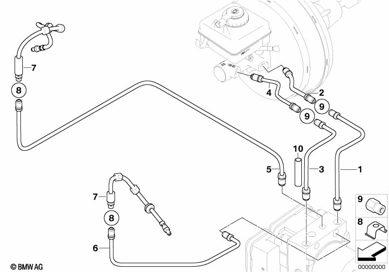 Genuine BMW 34322283842 E64 E61 E60 Brake Circuit Pipe, Rear D=6mm (Inc. M5) | ML Performance UK Car Parts