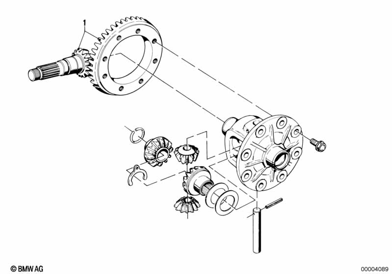Crowngear set/differential case