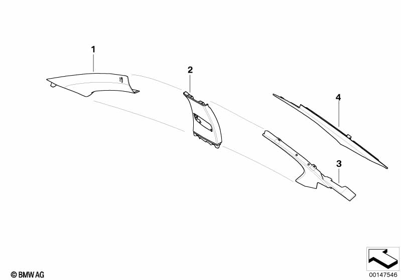 Genuine BMW 51436965459 E60 Trim Panel C-Column, Rear Left ANTHRAZIT (Inc. 530xd, 528xi & 525d) | ML Performance EU Car Parts