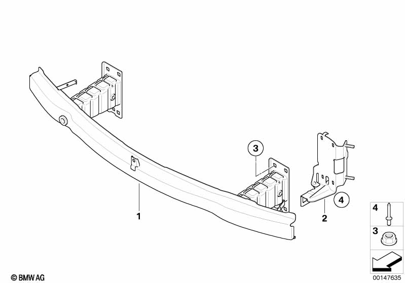 Genuine BMW 51117146646 E91 E90 Carrier, Bumper Front (Inc. 335i, 316d & 330xd) | ML Performance EU Car Parts