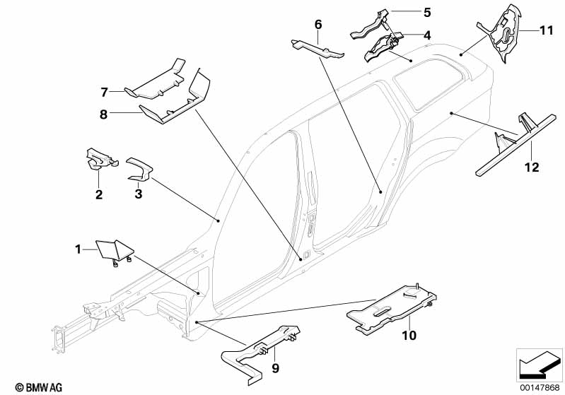 Cavity shielding, side frame