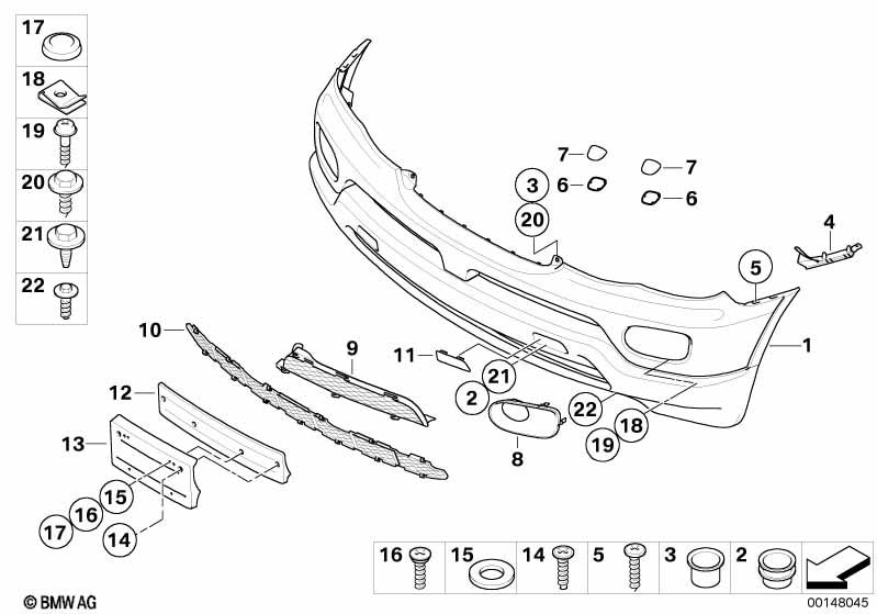 Genuine BMW 51117111767 E53 Grid, Bottom SCHWARZ (Inc. X5 3.0i, X5 4.4i & X5 3.0d) | ML Performance UK Car Parts