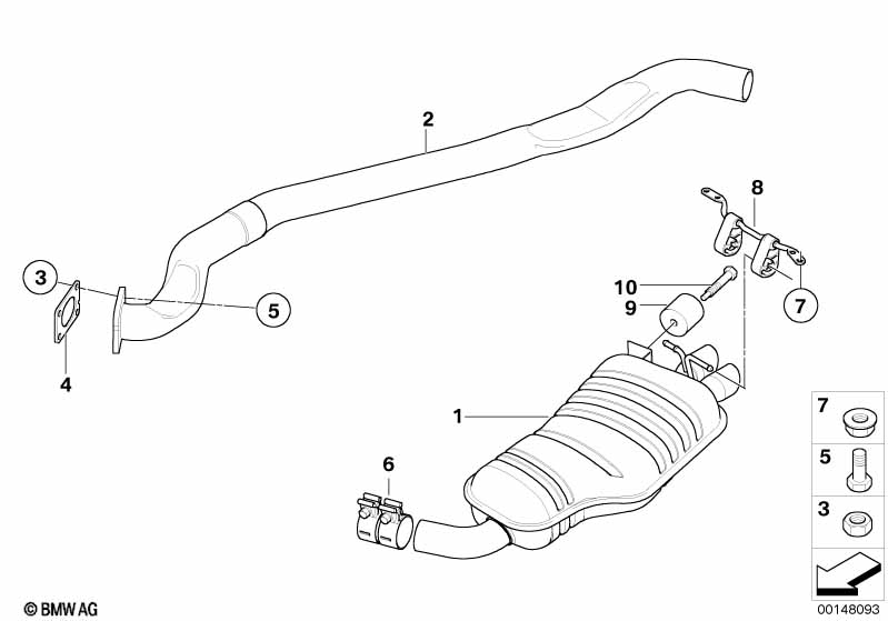 Genuine BMW 18303419523 E83 Rear Muffler (Inc. X3 2.0d) | ML Performance EU Car Parts
