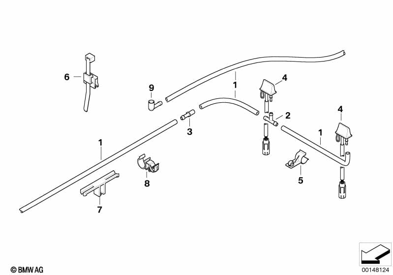 Single parts for windshield cleaning