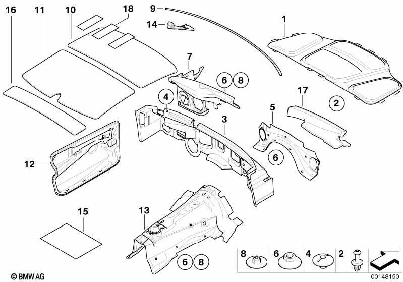 Genuine BMW 51487148208 E60 E61 Sound Insulating Engine Hood (Inc. 530i, 525i & 523i) | ML Performance EU Car Parts