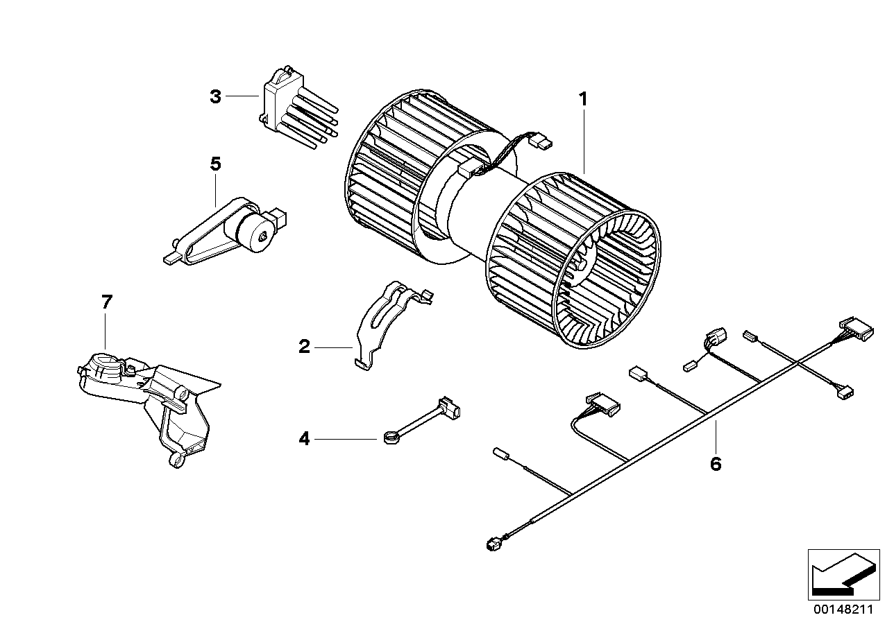 Genuine BMW 64119204154 E46 Blower Unit (Inc. 325Ci, 320i & 323Ci) | ML Performance UK Car Parts
