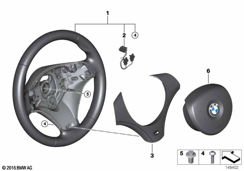 M sports steer.-wheel, airbag, leather
