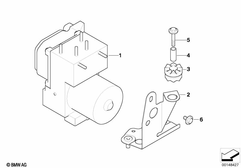 Hydro unit DSC/control unit/fastening