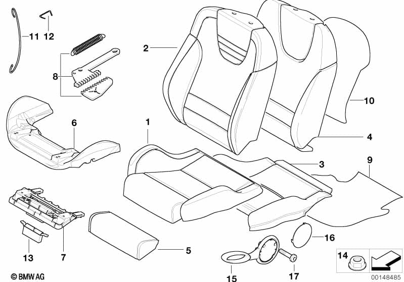 Recaro sport.sedadlo jednotlivé díly