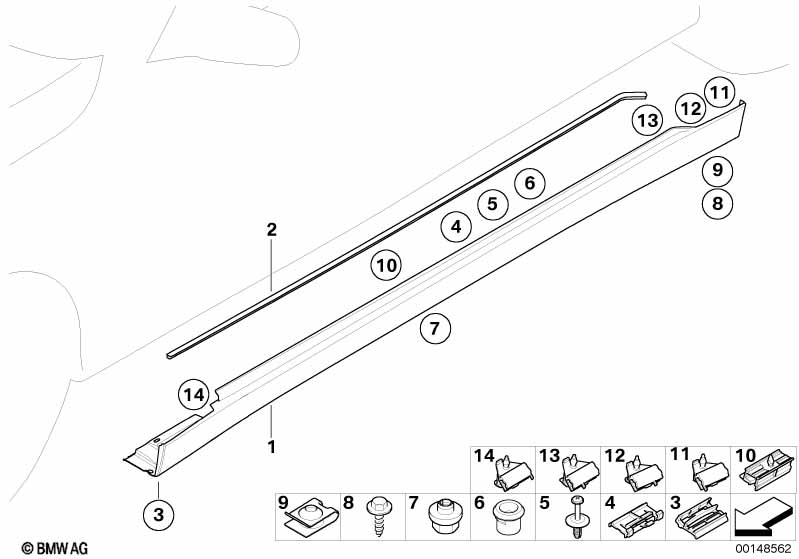 Genuine BMW 51117160451 E66 E67 Clip WEISS (Inc. 745LiS, 760Li & 730Ld) | ML Performance UK Car Parts