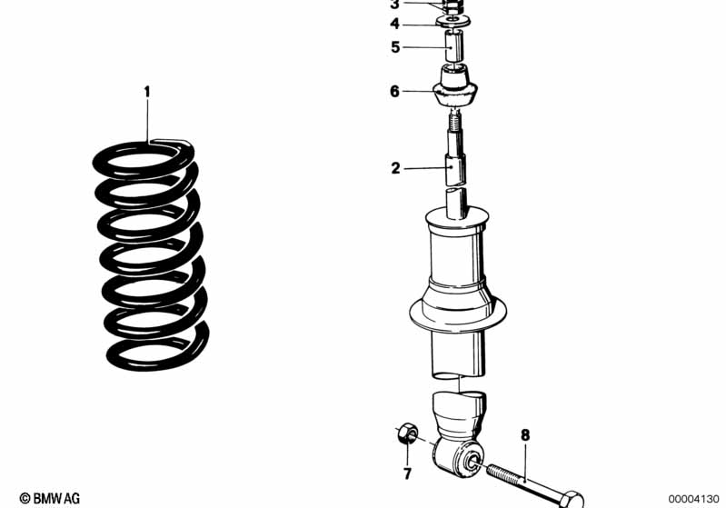 Coil spring/guide support/attach.parts