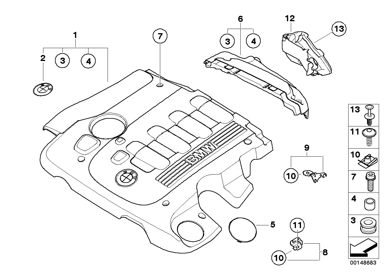 Genuine BMW 11147807242 E60 E83 Cover, Acoustic (Inc. X3 3.0d, 525xd & 525d) | ML Performance UK Car Parts