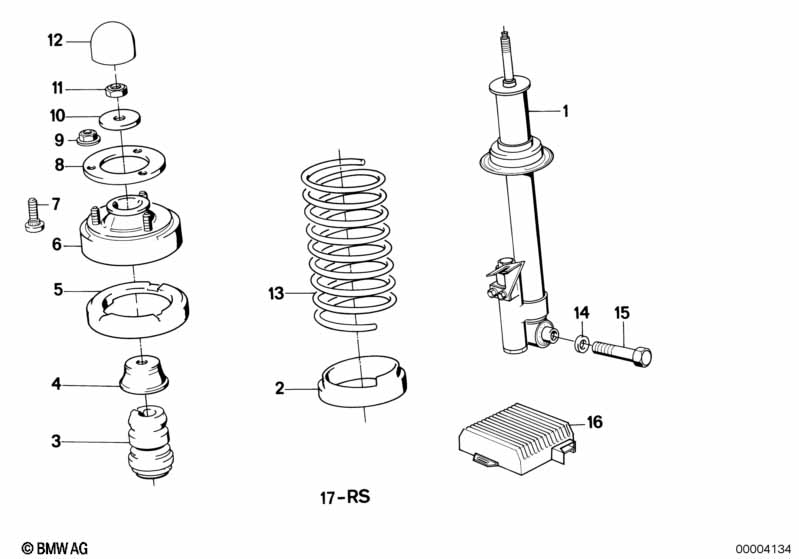 Genuine BMW 33531137113 E32 Auxiliary Shock Absorber, Rear (Inc. 750iL, 750i & 730i) | ML Performance UK Car Parts