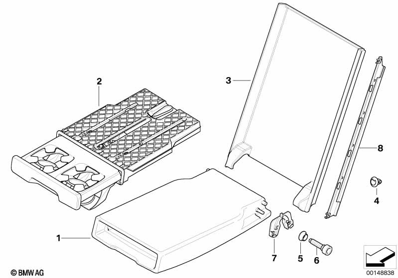 Rear seat center armrest