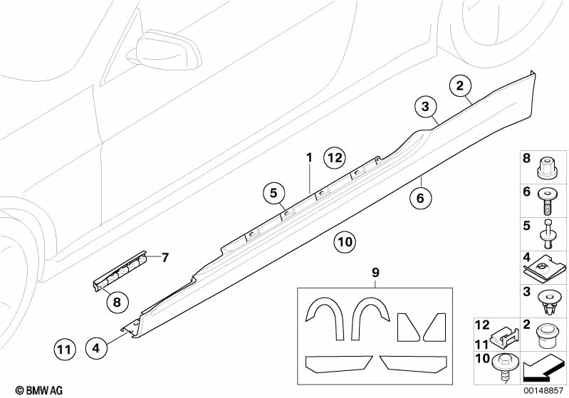 Cover door sill / wheel arch