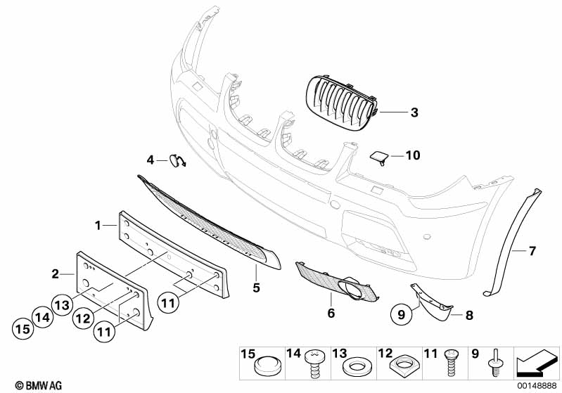 Genuine BMW 51113414307 E83 Grid, Center M (Inc. X3) | ML Performance EU Car Parts