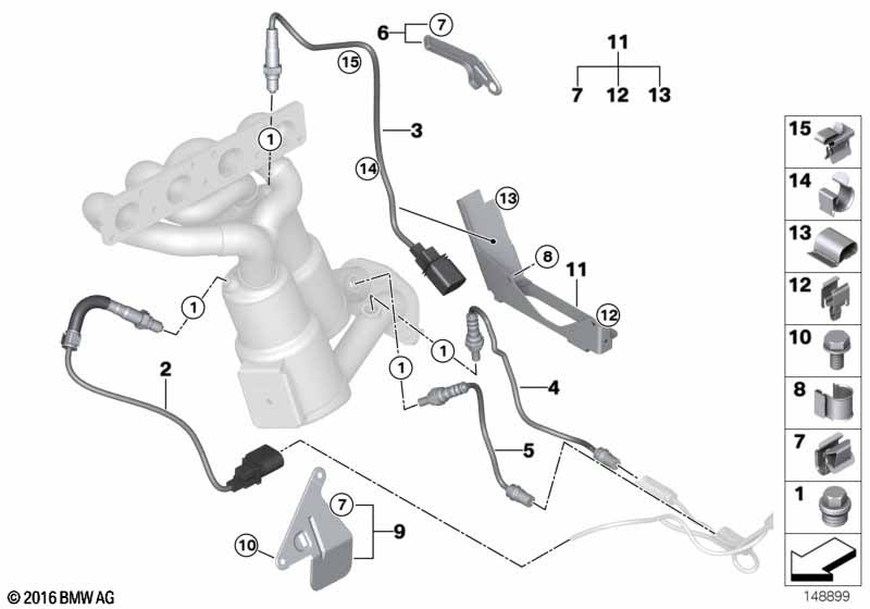 Genuine BMW 11787512985 E87 E66 E90 Lambda Probe, Grey L= 680mm (Inc. Phantom EWB, 320si & 745i) | ML Performance UK Car Parts
