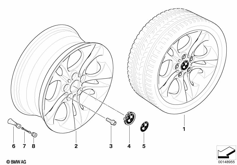 BMW LA wheel, ellipsoid styling 202