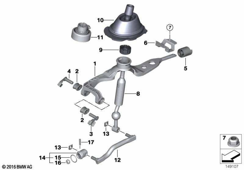 Genuine BMW 25117545110 E91 E92 E90 Shifting Arm (Inc. 330xd & 335xi) | ML Performance EU Car Parts