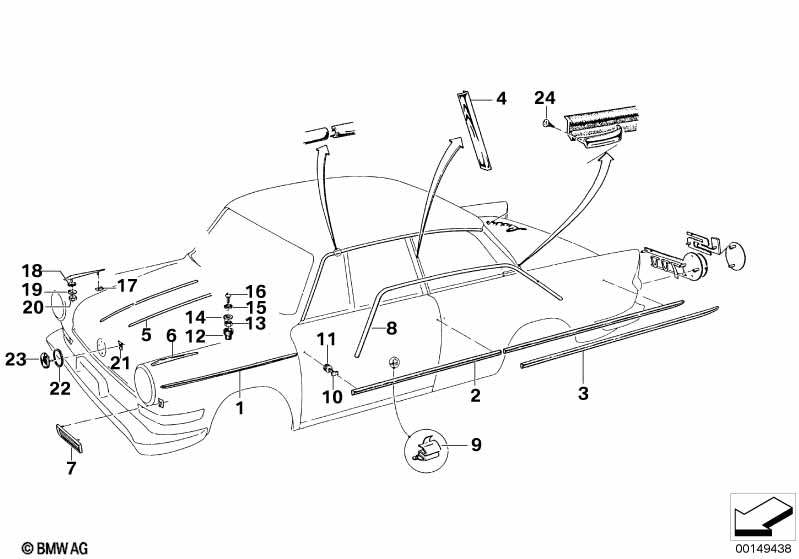 Genuine BMW 51135001705 Molding, Side Panel, Front Left (Inc. 700LS, 700 & 700L) | ML Performance UK Car Parts