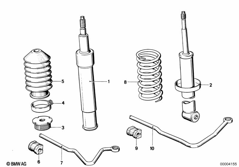 Genuine BMW 33521124971 E12 Shock Absorber, Rear BILSTEIN (Inc. 535i, 525 & 528i) | ML Performance EU Car Parts