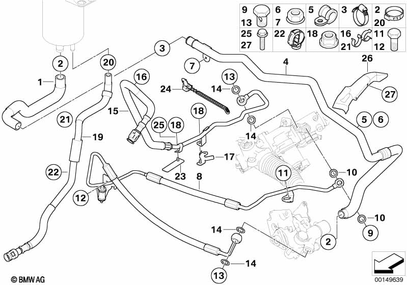 Power steering/oil pipe/Active steering