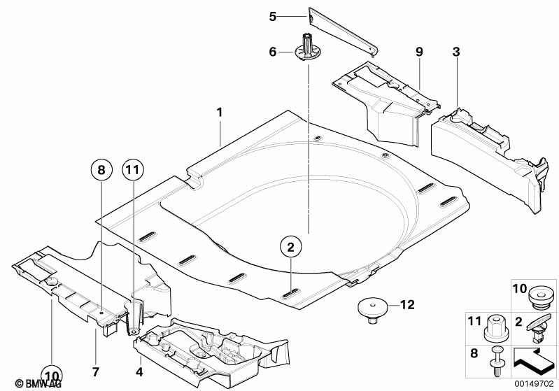 Trim panel, trunk floor
