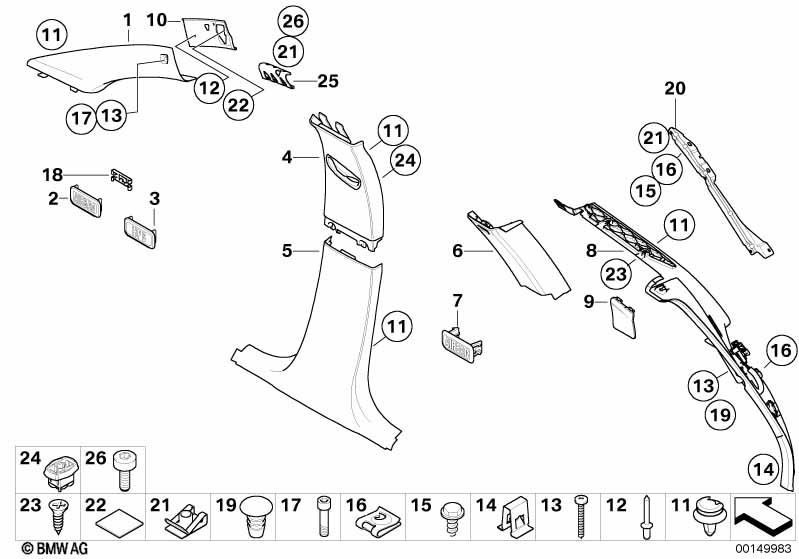 Trim panel A- / B- / C- / D-Column