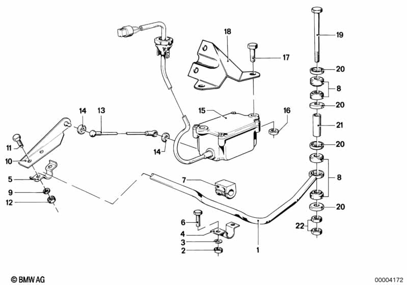 Rear levelling device stabilizer bar