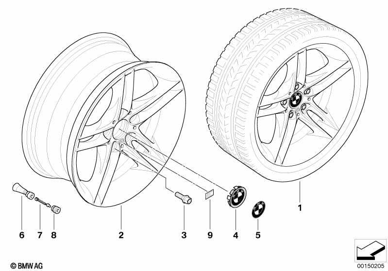 BMW alloy wheel, M double spoke 224