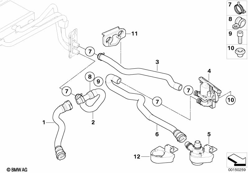 Genuine BMW 64216923944 E60 E63 E61 Hose F Additional Water Pump/Water Valve (Inc. 550i, 523i & 528i) | ML Performance EU Car Parts