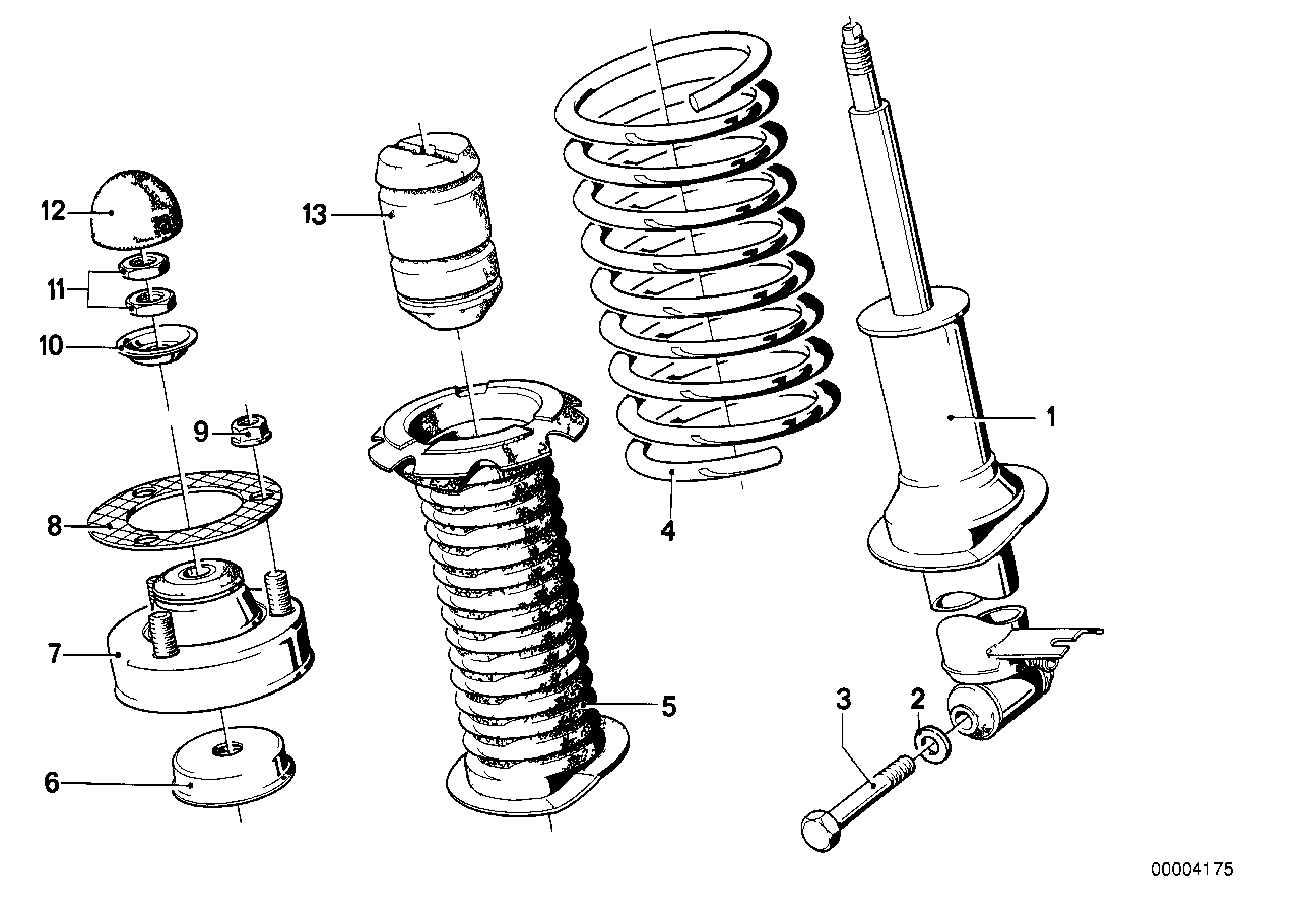 Genuine BMW 37121133736 E24 Shock Absorber, Rear Right (Inc. 635CSi) | ML Performance UK Car Parts