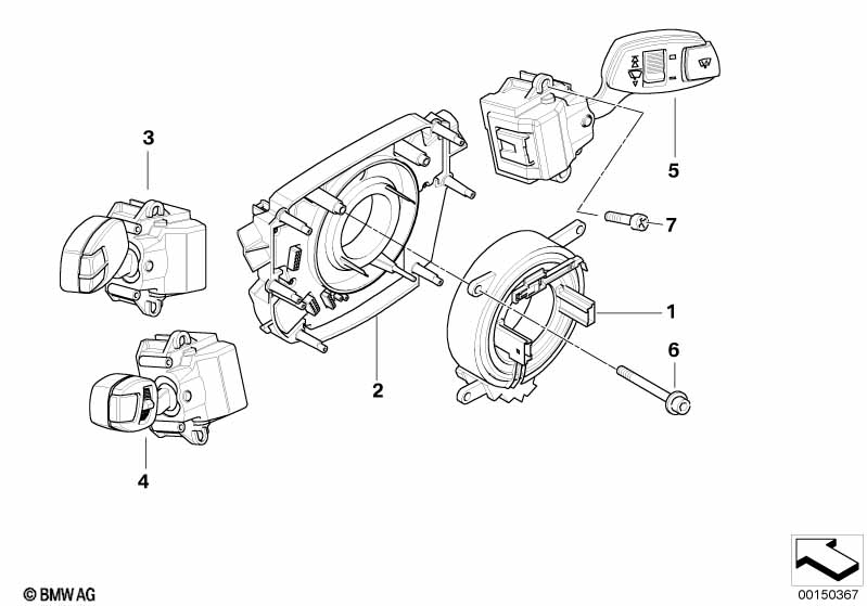 Genuine BMW 61319204504 E60 Switch Unit Steering Column (Inc. 530xd, 535i & 528i) | ML Performance EU Car Parts