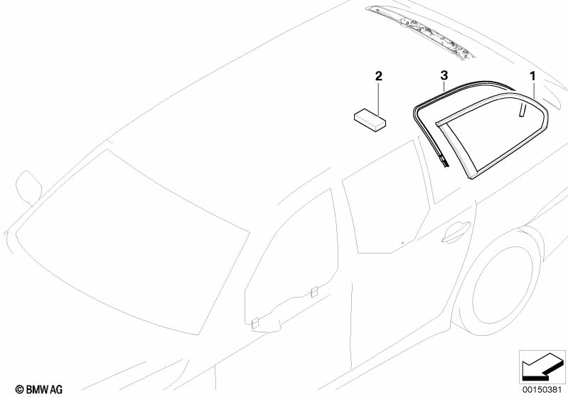Genuine BMW 51727110581 E61 Edge Protection, Side Window Rear Left (Inc. 535d, 525xi & 525i) | ML Performance EU Car Parts