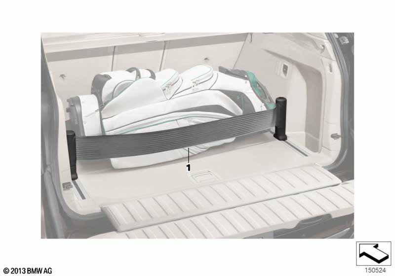 Luggage-compartment securing belts