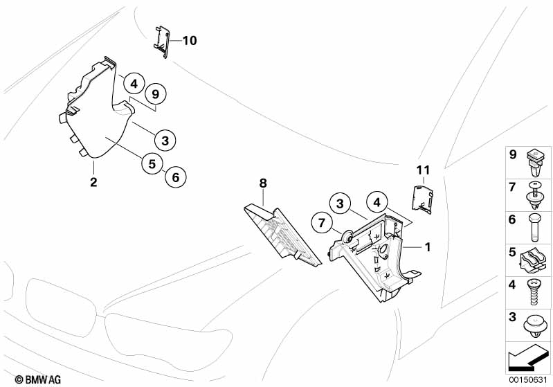 Trim panel leg room