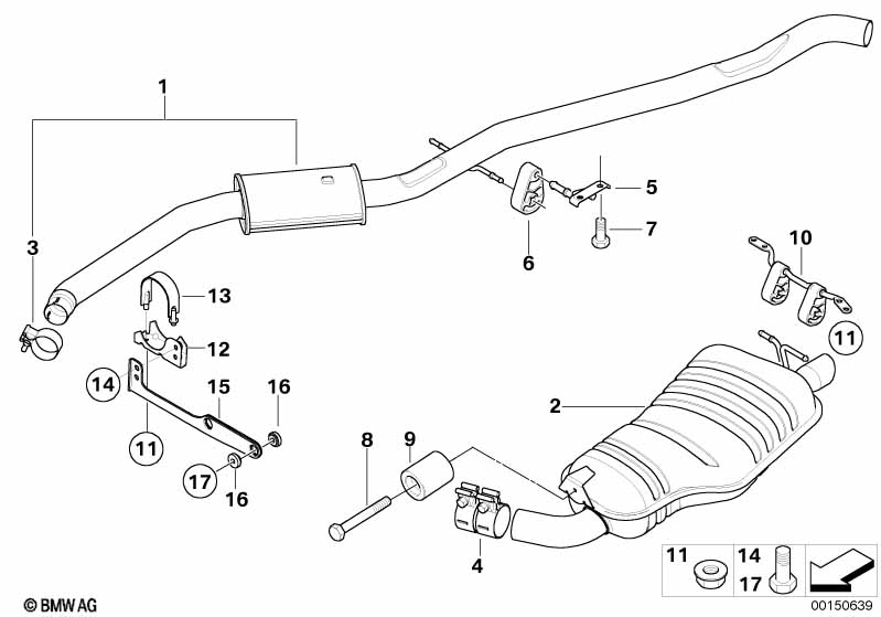 Genuine BMW 18303413461 E83 Bracket Exhaust, Rear (Inc. X3 3.0d, X3 1.8d & X3 2.0i) | ML Performance UK Car Parts
