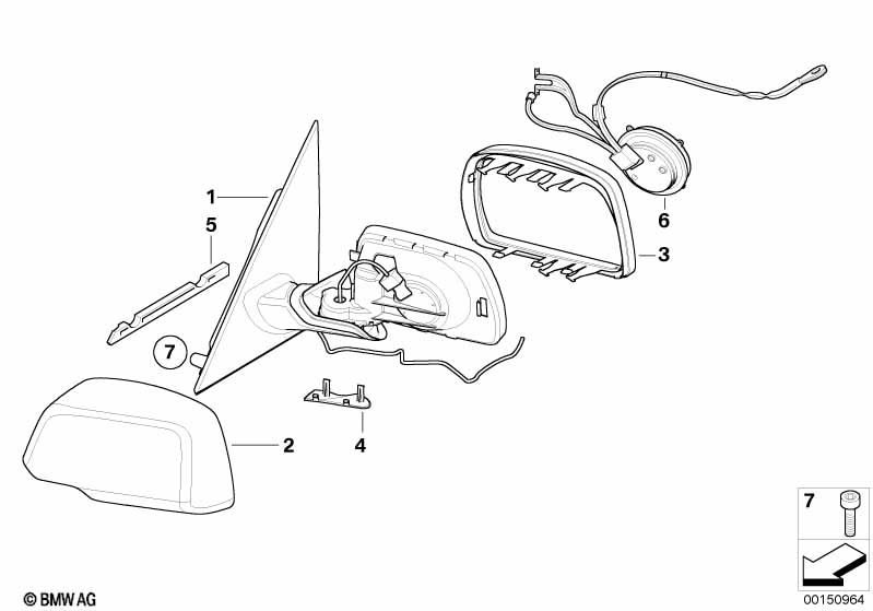 Genuine BMW 51163417704 E83 Mirror Frame Right GLANZSCHWARZ (Inc. X3) | ML Performance EU Car Parts
