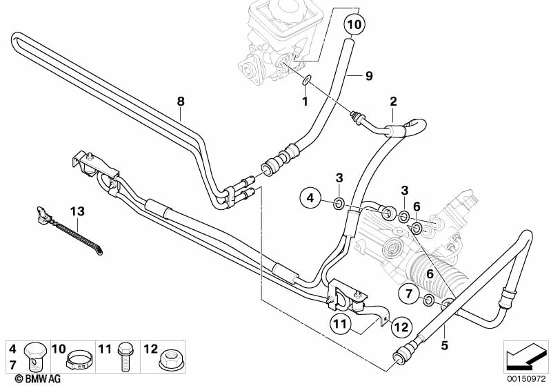 Hydro steering-oil pipes