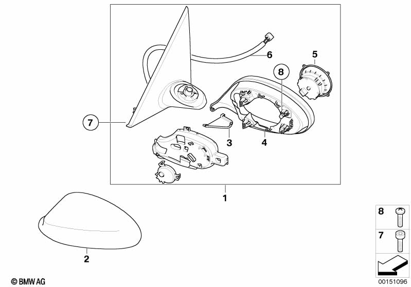 Genuine BMW 51167176167 E92 E93 Heated Outside Mirror, Left (Inc. 328i, 325d & 335d) | ML Performance EU Car Parts